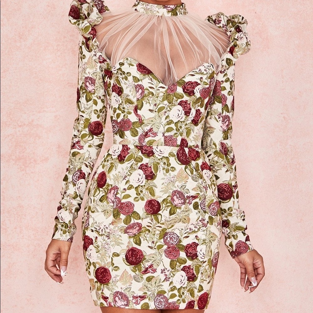 NWT House of CB Nola Floral Print Mini dress - Picture 5 of 6